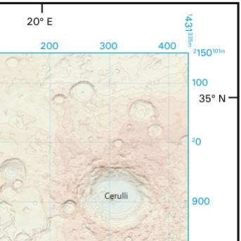 Ordnance Survey map of Mars - corner detail