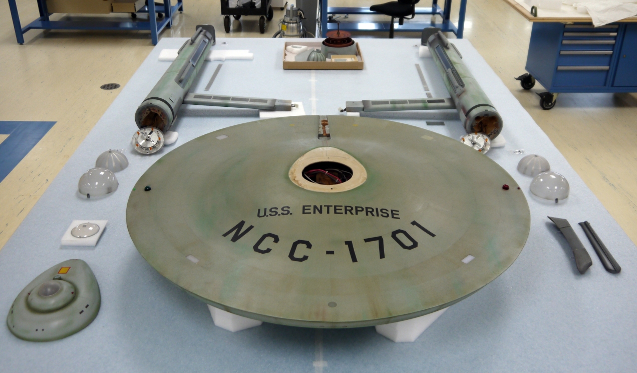The Enterprise separated into its component parts